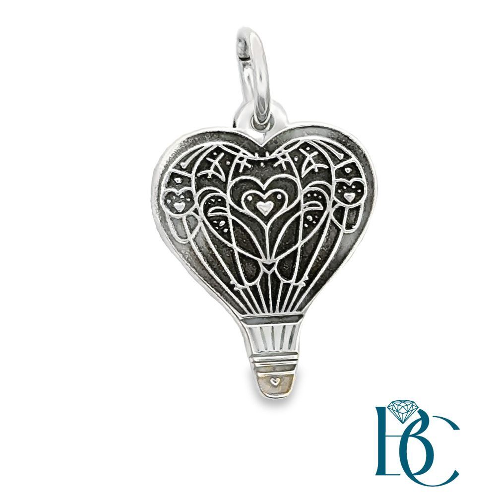 SS Heart Shaped Hot air Balloon Charm BCJ1154