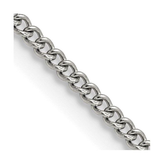 Stainless 2.25mm Round Curb Chain 22"