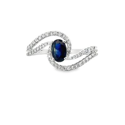 14k WG Sapphire & Diamond Ring