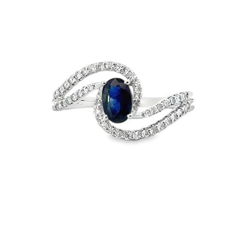 14k WG Sapphire & Diamond Ring