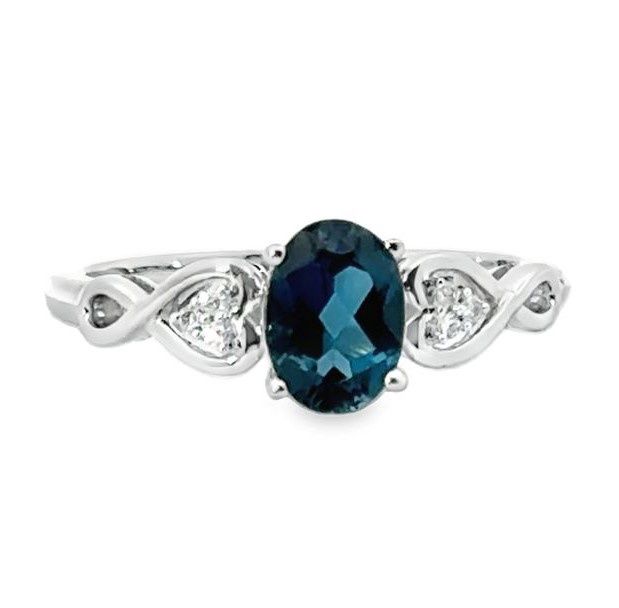 14k WG London Blue Topaz & Diamond Ring