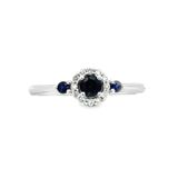 10k WG 0.20ctw Sapphire & 0.08ctw Diamond Ring