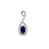 14k WG 0.30ct Sapphire & 0.10ctw Diamond Pendant