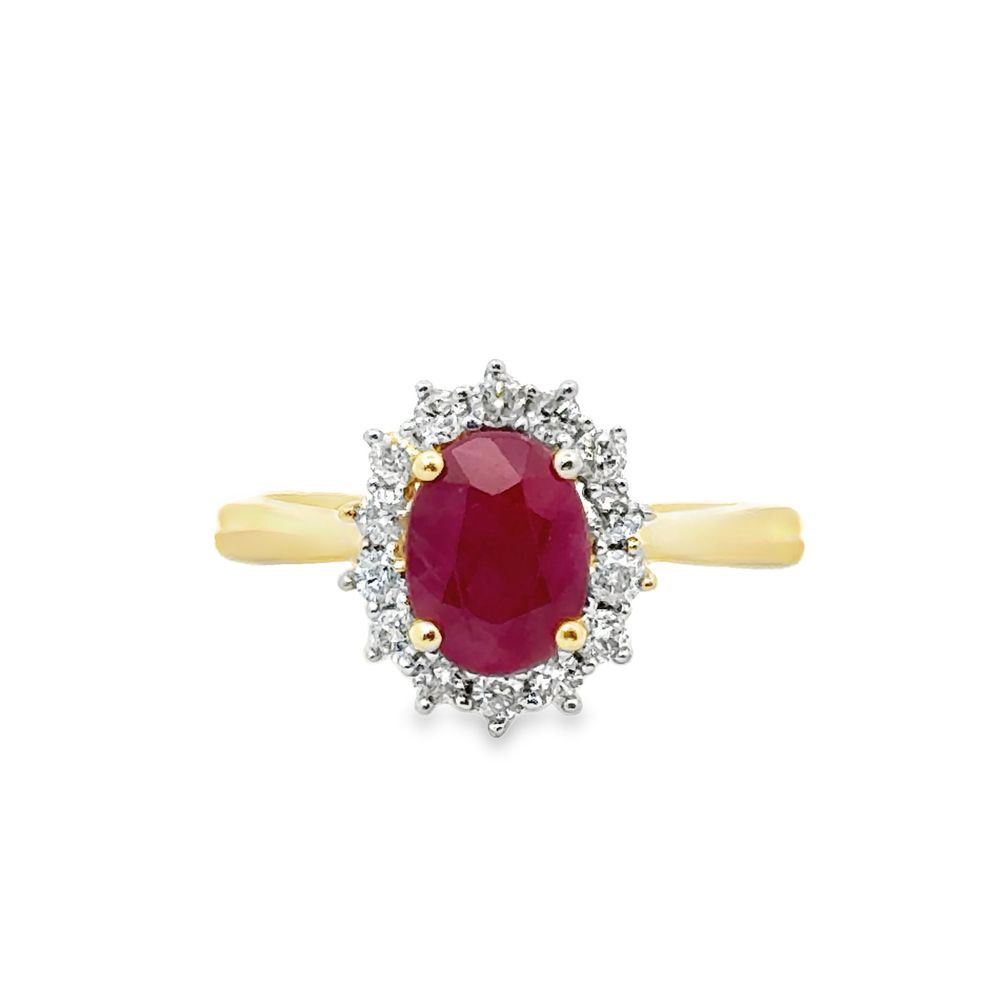 14k YG 1.70ct Ruby & 0.30ctw Diamond Ring