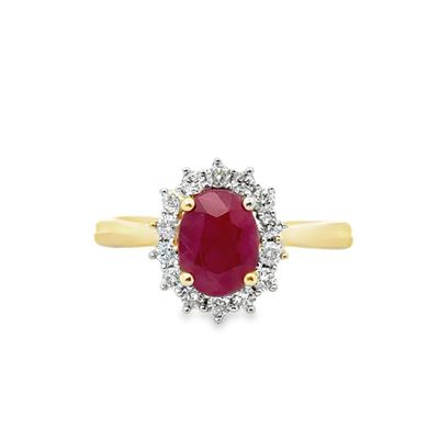 14k YG 1.70ct Ruby & 0.30ctw Diamond Ring