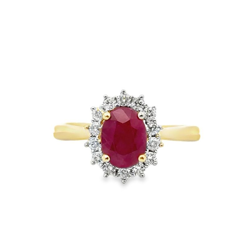 14k YG 1.70ct Ruby & 0.30ctw Diamond Ring