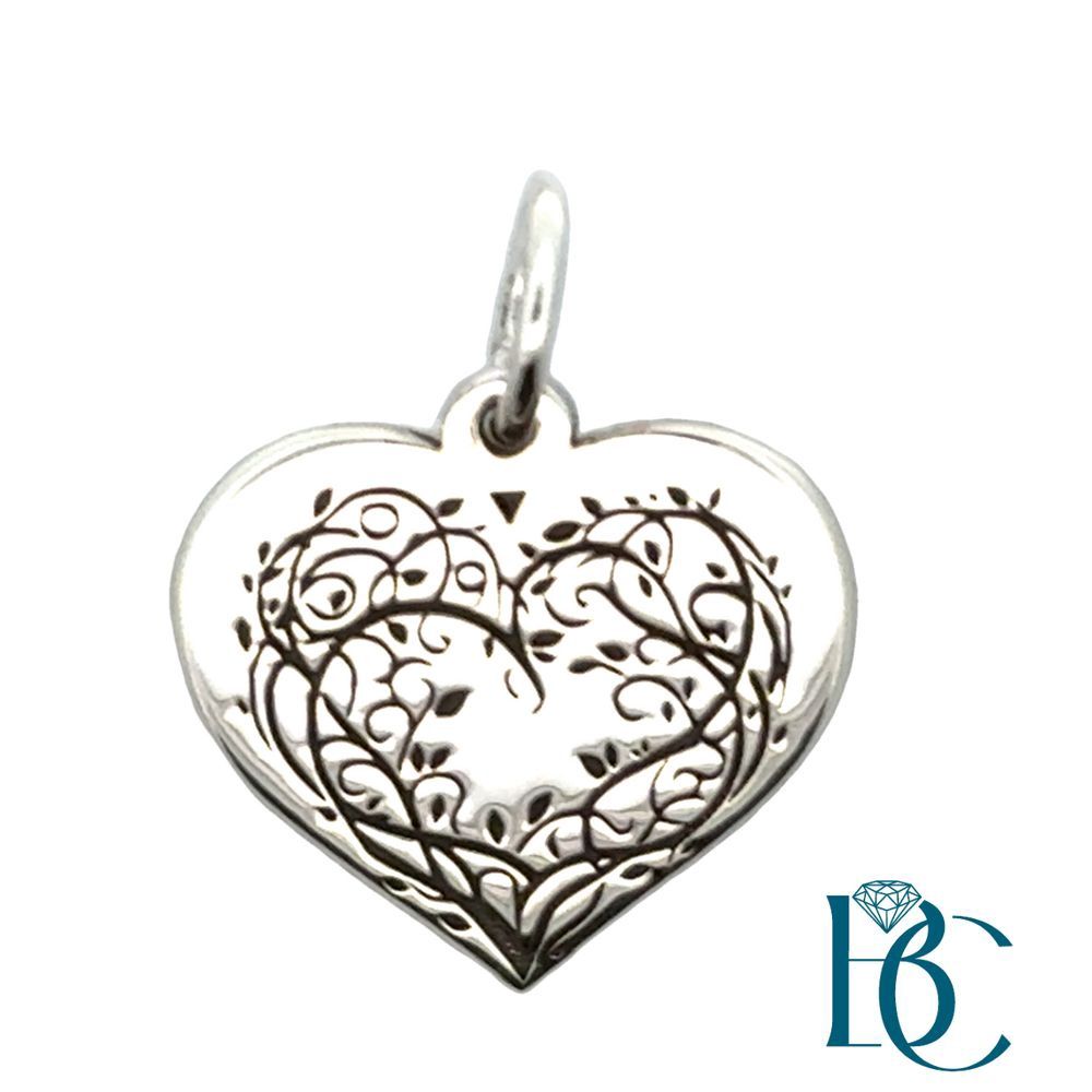 SS Vines of Love Heart Charm BCJ1167