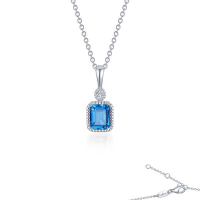 SS Sim Blue Topaz & Diamond Necklace