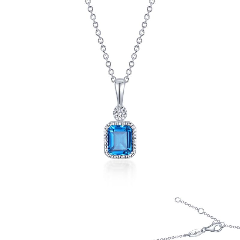 SS Sim Blue Topaz & Diamond Necklace