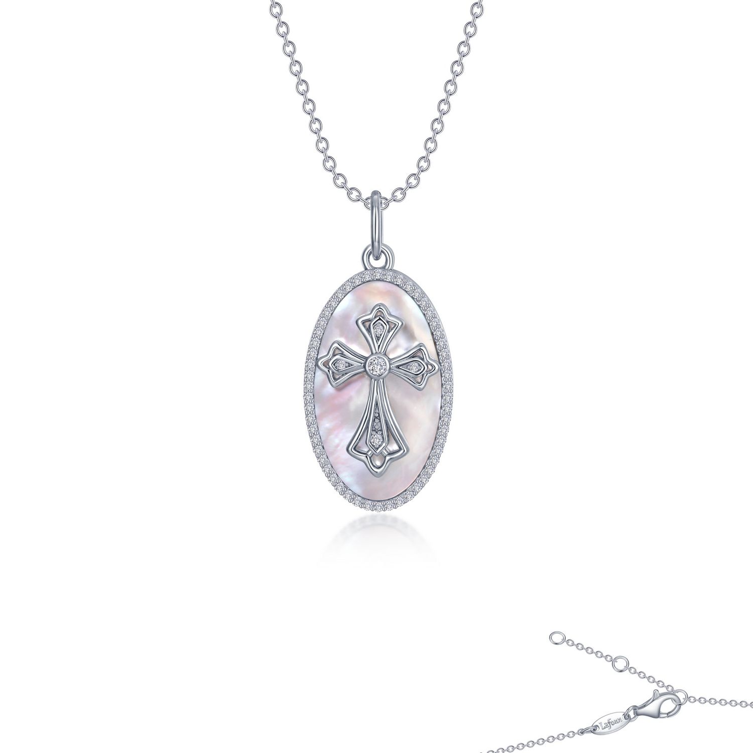 SS Mother of Pearl Cross Necklace