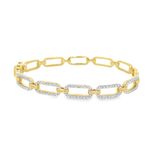 14k YG 0.959ctw Paperclip Bracelet