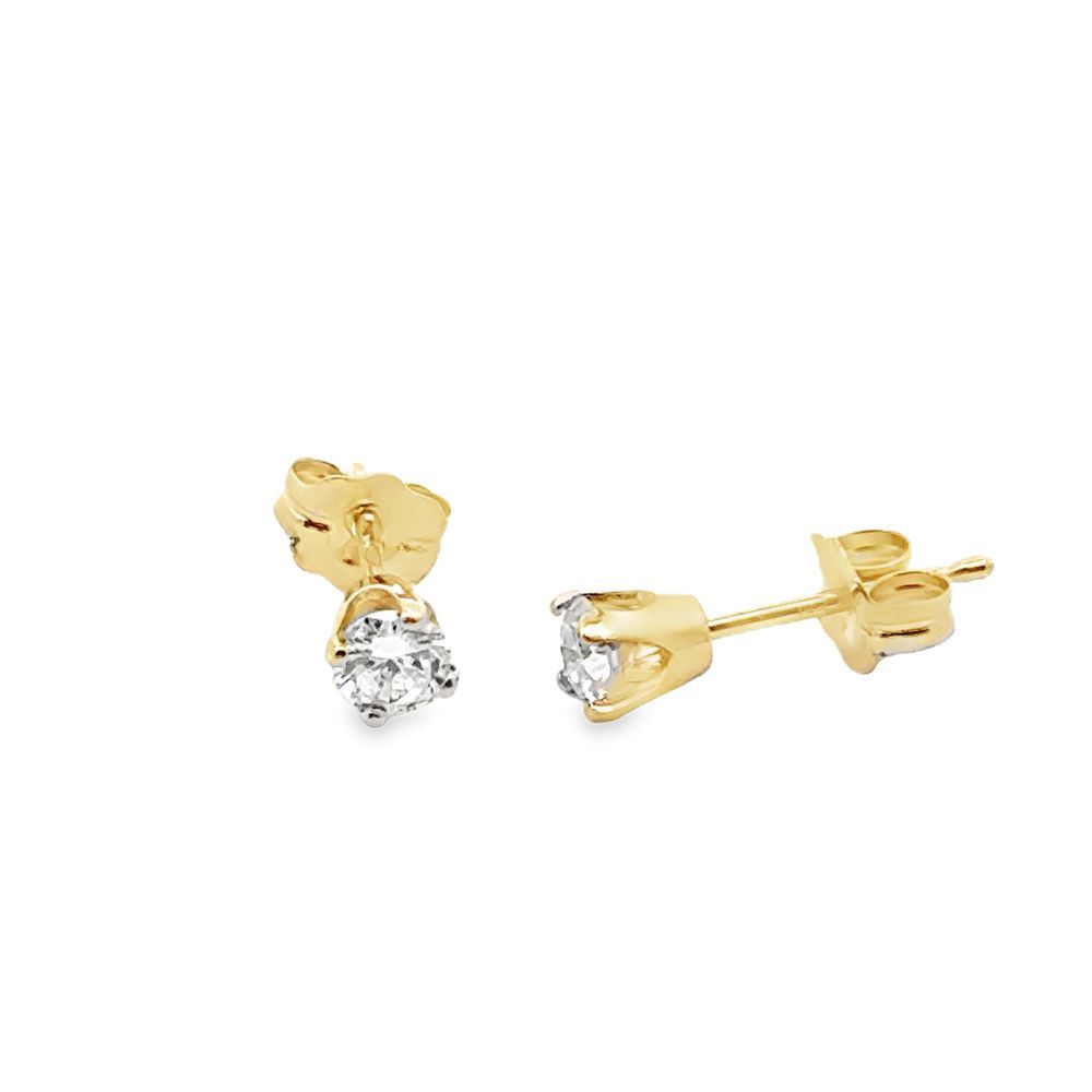 14k YG 0.33ctw Round Diamond Stud