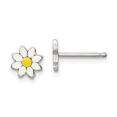 SS Enameled Flower Post Earrings