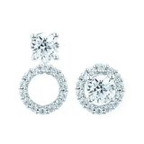 14k WG Round Halo Convertible Earring Jackets