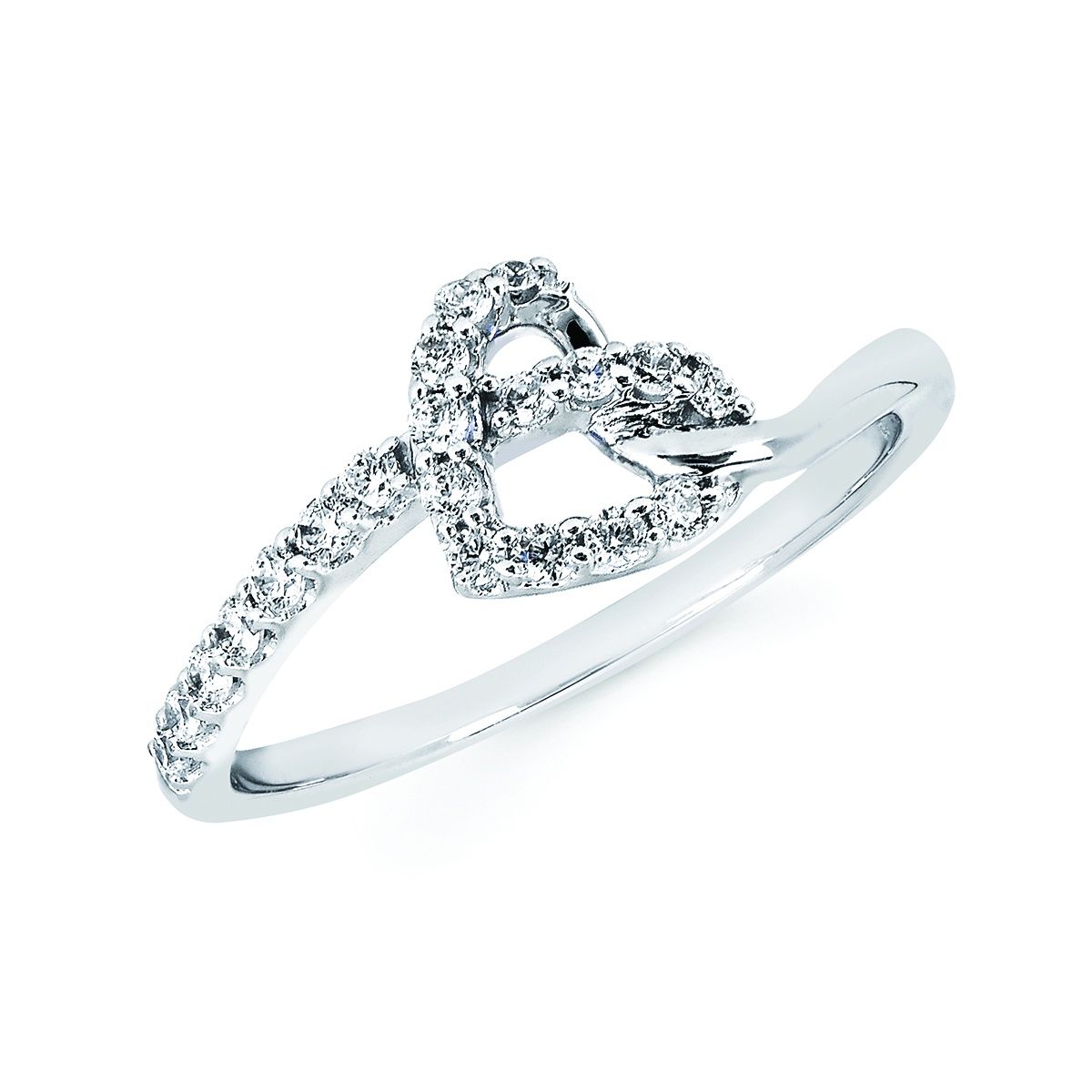 SS 1/4ctw Diamond Love Knot Ring