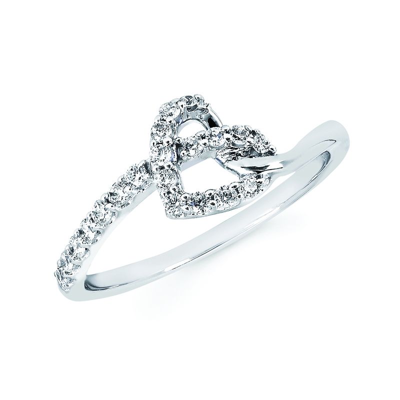 SS 1/4ctw Diamond Love Knot Ring