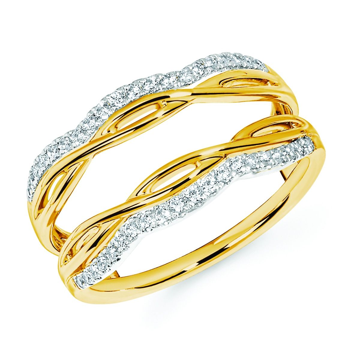 14k YWG 1/5ctw Diamond Ring Enhancer