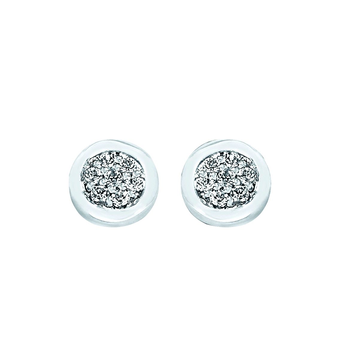 SS 0.08ctw Diamond Stud Earrings