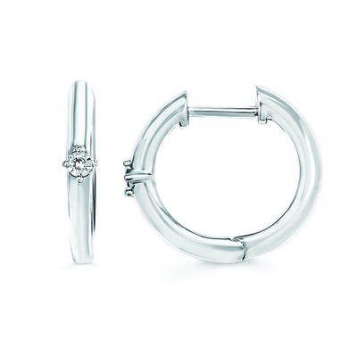 SS 0.01ctw Diamond Hoop Earrings