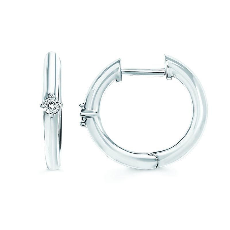 SS 0.01ctw Diamond Hoop Earrings