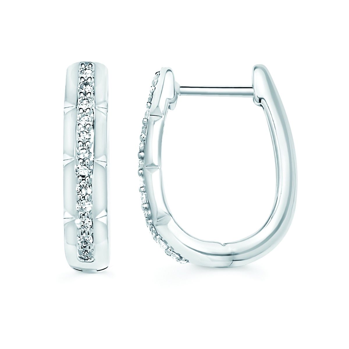 SS 1/4ctw Diamond Hoop Earrings