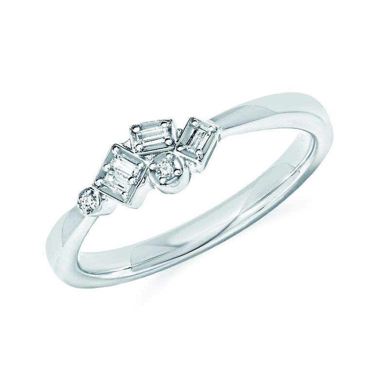 SS 0.08ctw Diamond Radiant Harmony Ring