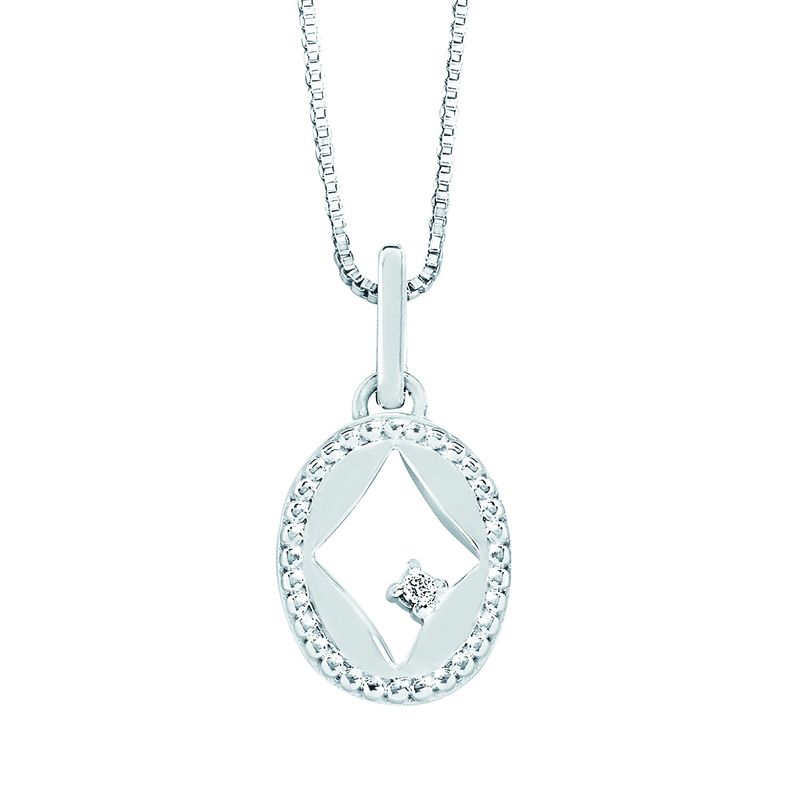 SS 0.01ctw Diamond Radiant Cutout Necklace
