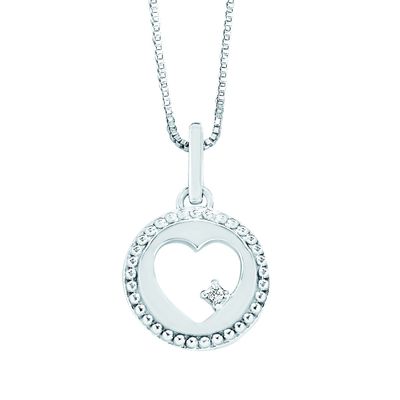 SS 0.01ctw Diamond Heartfelt Sparkle Pendant