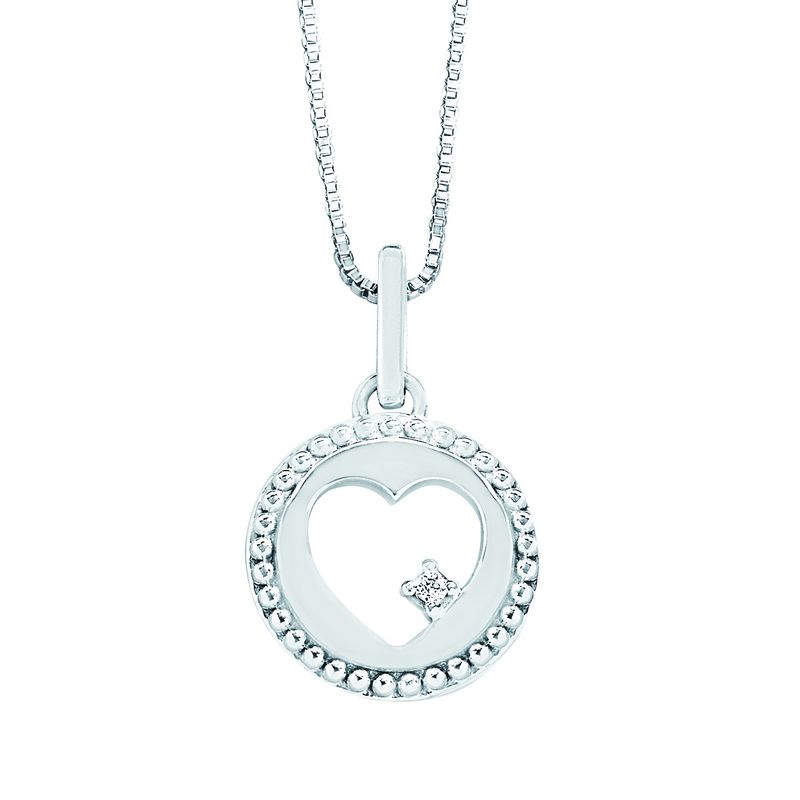 SS 0.01ctw Diamond Heartfelt Sparkle Pendant