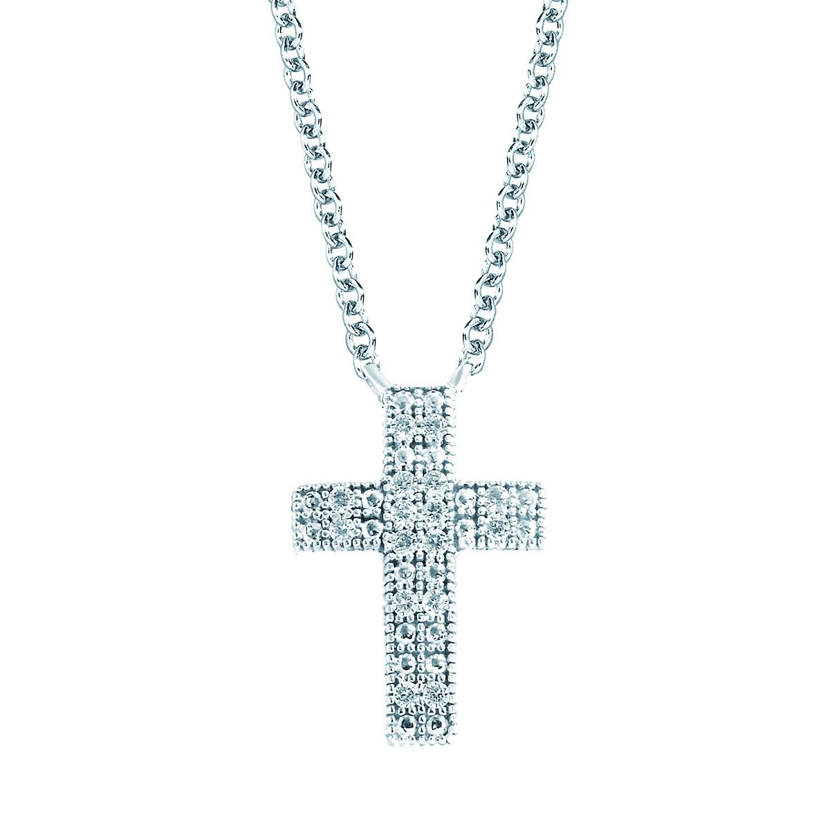 SS 0.05ctw Diamond Eternal Grace Cross Necklace