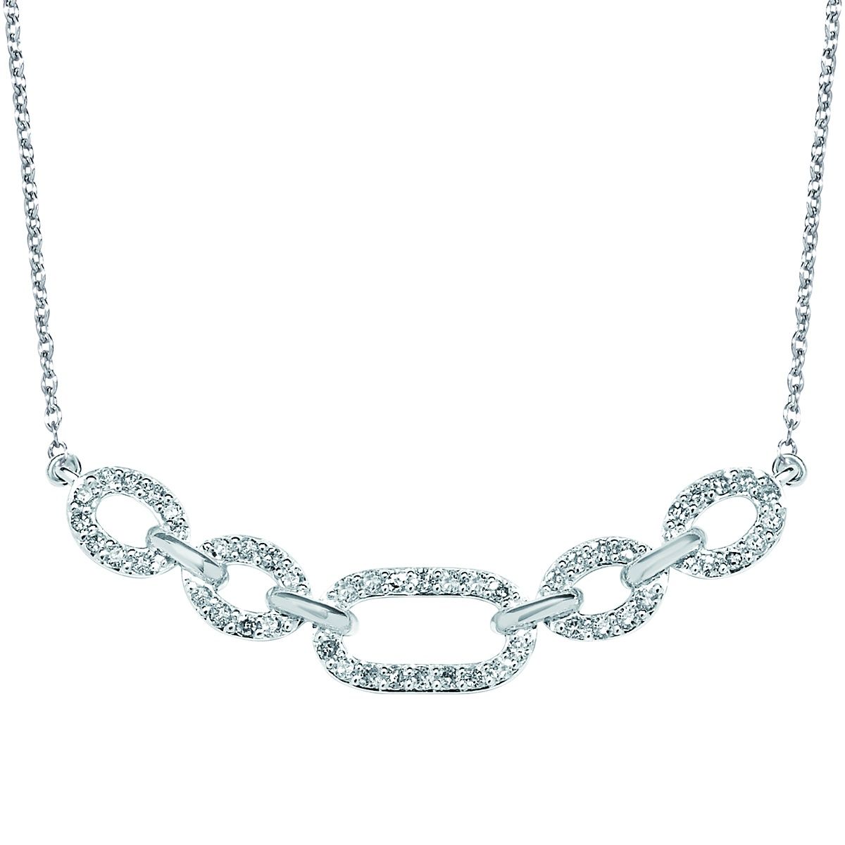SS 1/4ctw Diamond Elegant Sparkle Paperclip Necklace