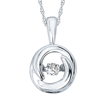 SS 0.05ctw Shimmering Diamond Circle Pendant 18"