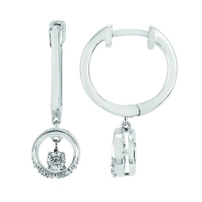SS 0.03 Shimmering Diamonds Circle Drop Earrings