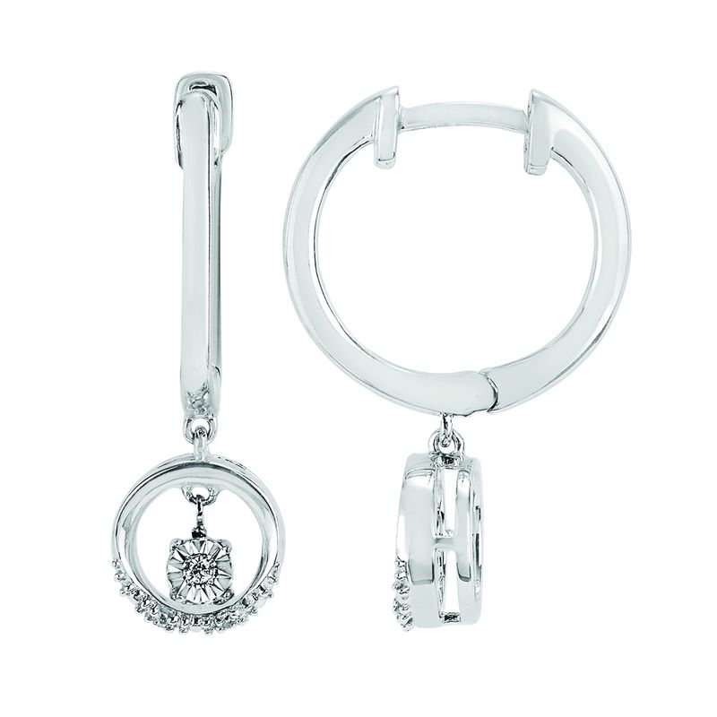 SS 0.03 Shimmering Diamonds Circle Drop Earrings