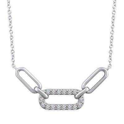 SS 1/6ctw Diamond Link Necklace 18"
