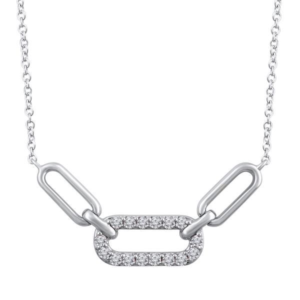 SS 1/6ctw Diamond Link Necklace 18"