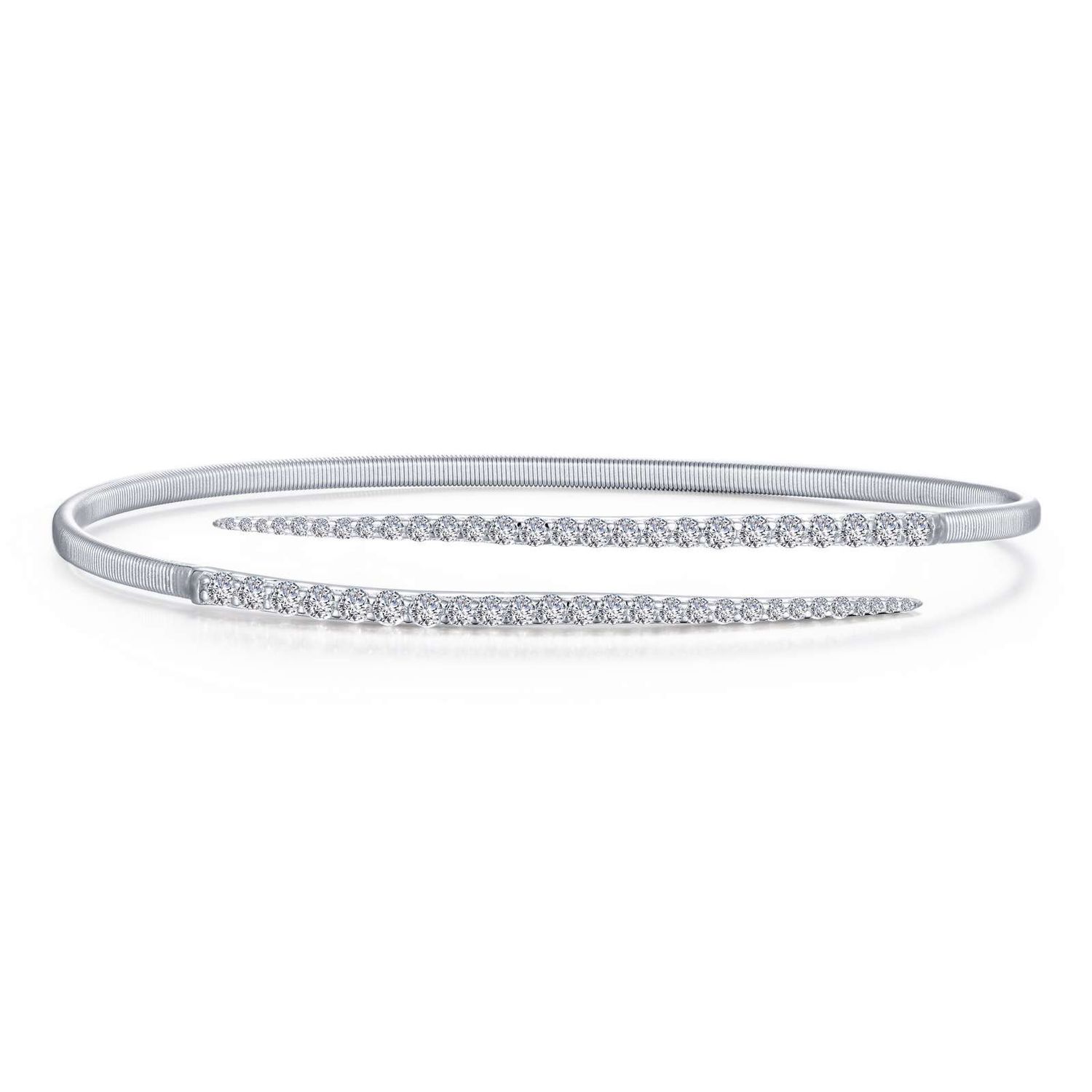 SS 0.98ctw Simulated Diamond Pave Bypass Cuff