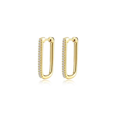 SS Rectangle Hoop Earrings 25mmx14.3mm
