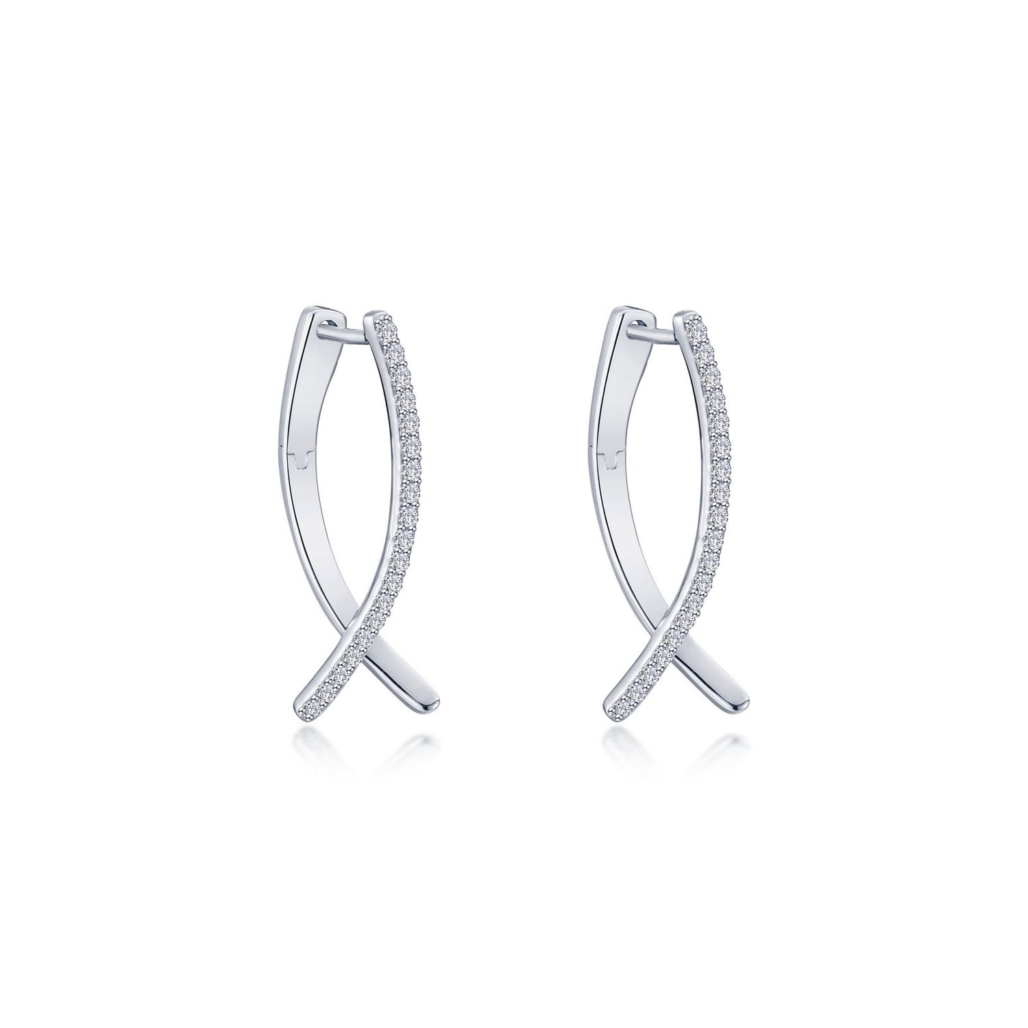 SS Crossover Oval Hoop Earrings
