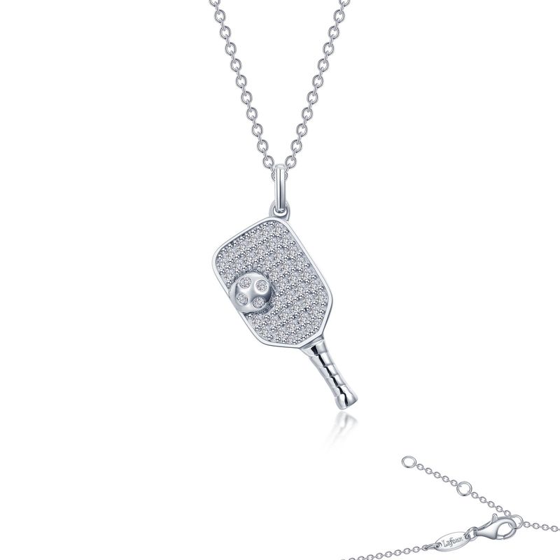 SS Pickleball Paddle and Ball Necklace
