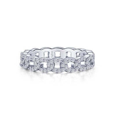 SS Interlocking Circles Eternity Band Sz 7