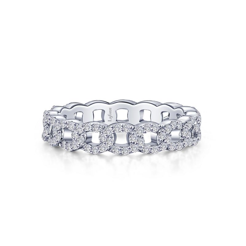 SS Interlocking Circles Eternity Band Sz 7