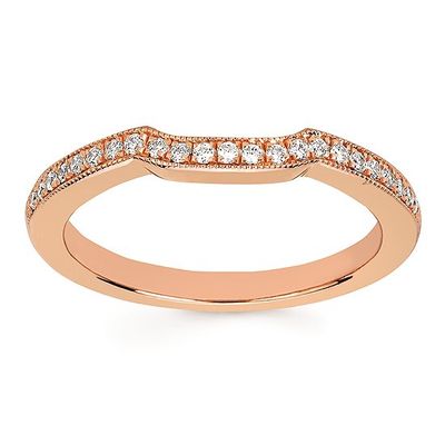14k Rose Gold Forever Elegant 1/8ctw Diamond Band