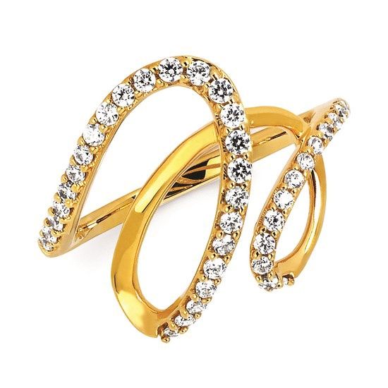 14k YG 3/8 ctw Diamond Golden Swirl Ring