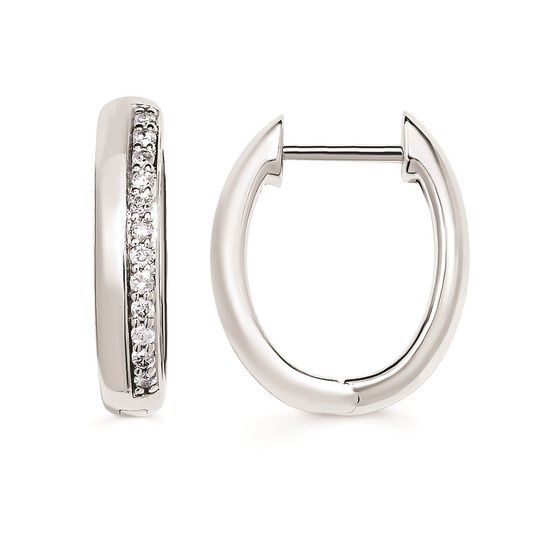 SS 1/4 ctw Diamond Radiant Elegance Hoop Earrings