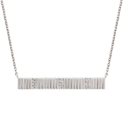 SS 0.04ctw Diamond Bar Necklace