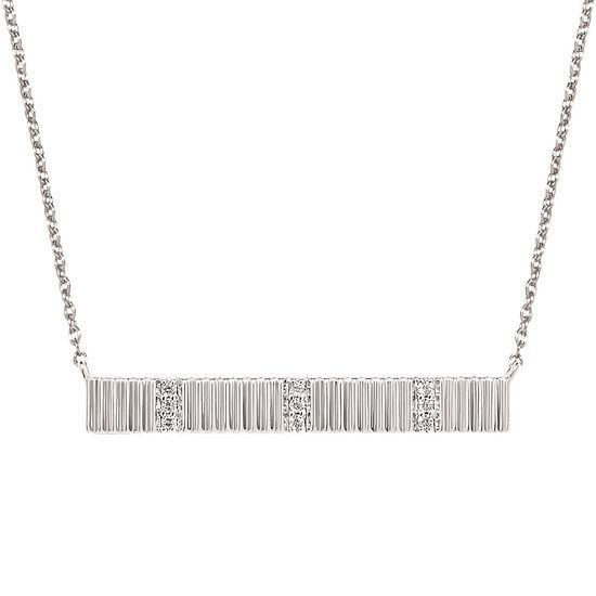 SS 0.04ctw Diamond Bar Necklace
