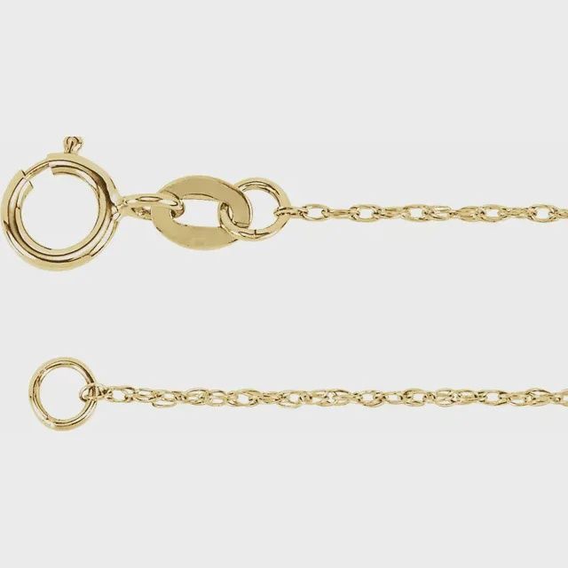 14k Gold Filled 1mm Rope Chain 18"