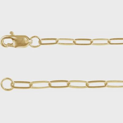 14k Gold Filled 2.1mm Paperclip Chain 18"