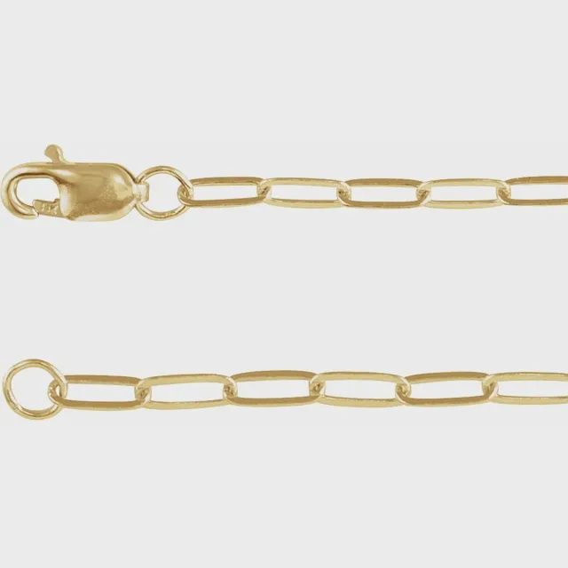 14k Gold Filled 2.1mm Paperclip Chain 18"
